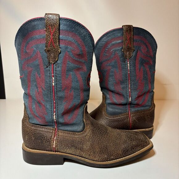 Twisted X Hooey Youth size 5.5 M Cowboy Boots Leather Square Toe YHY0008 - Picture 5 of 11